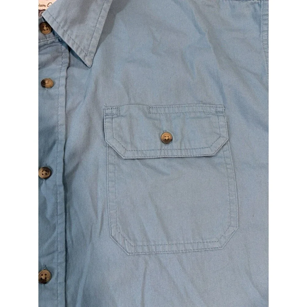 Wrangler, Premium Quality Men’s Button Down Shirt XL Light Blue 100% Cotton